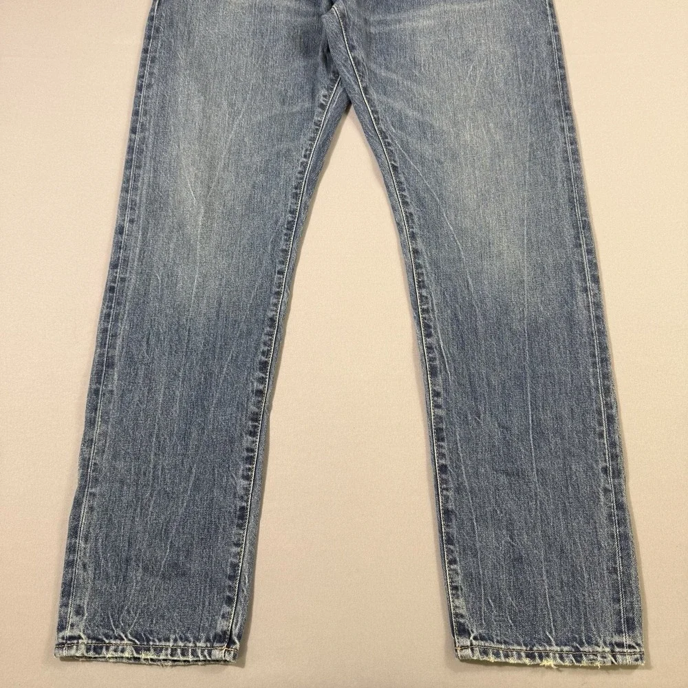 Todd Snyder Selvedge Jeans Mens 33x32 Slim Fit Light Wash Button Fly 12.5 Oz EUC